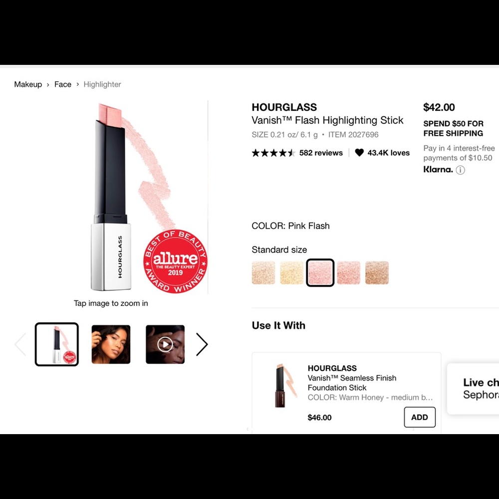 Hourglass' Vanish Flash Highlighter - Pink Flash